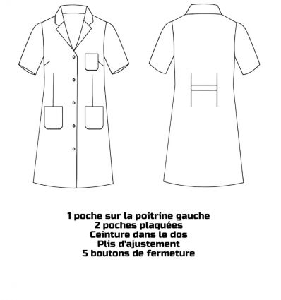 Blouse médicale femme manche courte