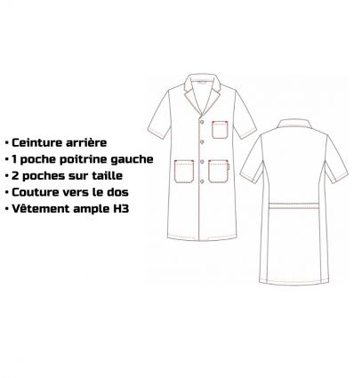 Blouse médicale homme manche courte