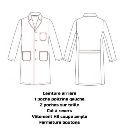 Blouse médicale homme manche longue