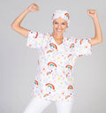 Blouse médicale imprimée unisexe