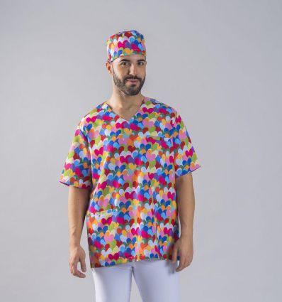 Blouse médicale imprimée unisexe