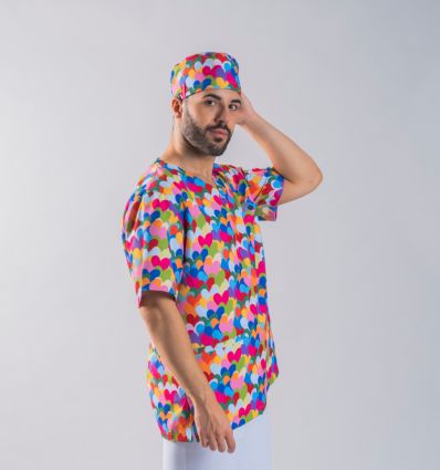 Blouse médicale imprimée unisexe