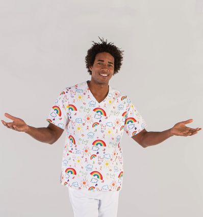 Blouse médicale imprimée unisexe