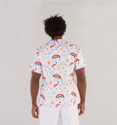 Blouse médicale imprimée unisexe