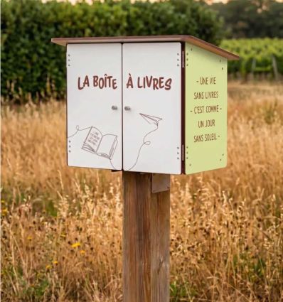 Boîte à livres en stratifié compact