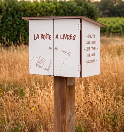 Boîte à livres en stratifié compact