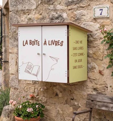 Boîte à livres en stratifié compact
