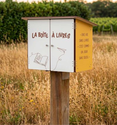 Boîte à livres en stratifié compact