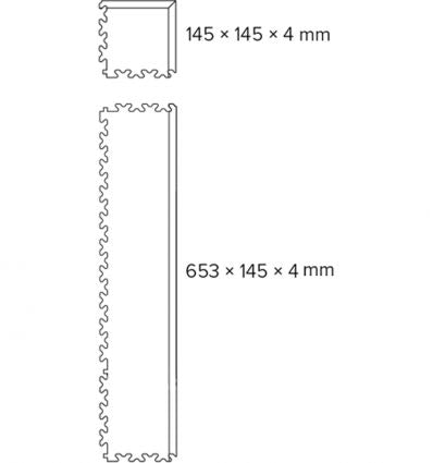 Bordure en PVC inclinée