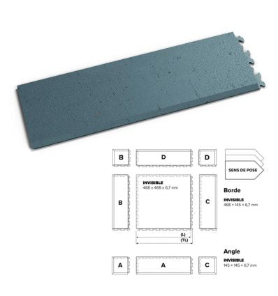 Bordure pour dalle garage automobile joint invisible