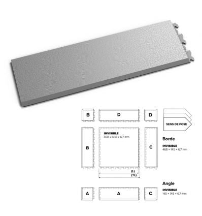 Bordure pour dalle garage automobile joint invisible