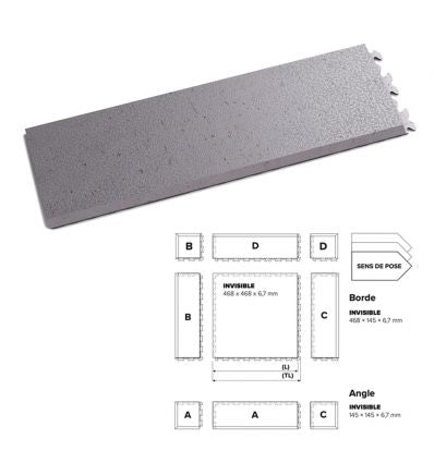 Bordure pour dalle garage automobile joint invisible