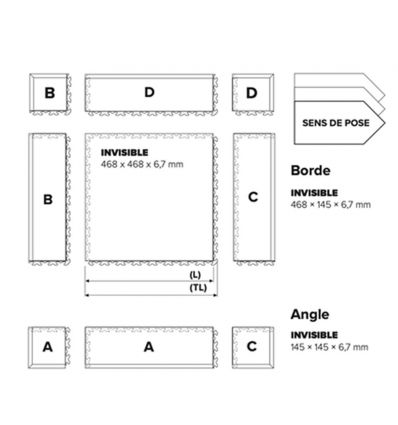Bordure pour dalle garage automobile joint invisible