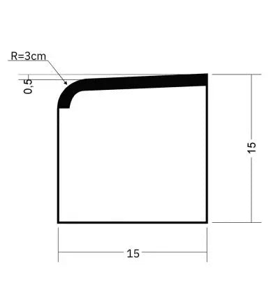 Bordure T2 basse en béton