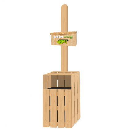 Borne de propreté canine en bois