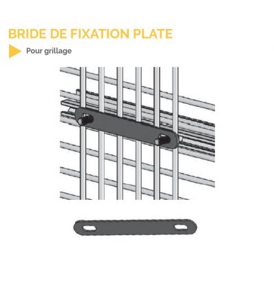 Bride de fixation plate pour grillage