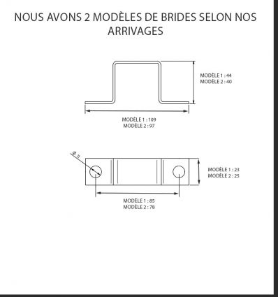 Bride de fixation pour poteau de 40 x 40 mm