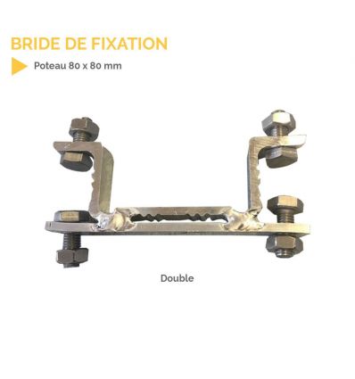Bride de fixation pour poteau de 80 x 80 mm