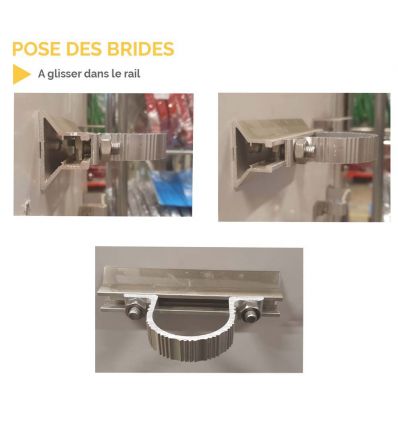 Bride de fixation pour poteau rond diamètre 76 mm