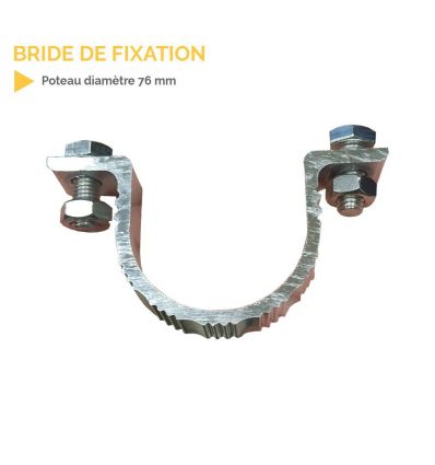 Bride de fixation pour poteau rond diamètre 76 mm