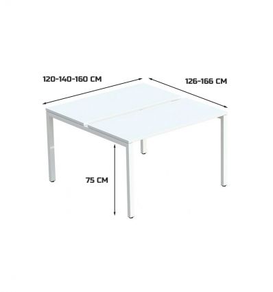Bureau bench 2 personnes
