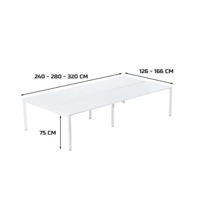 Bureau bench 4 personnes