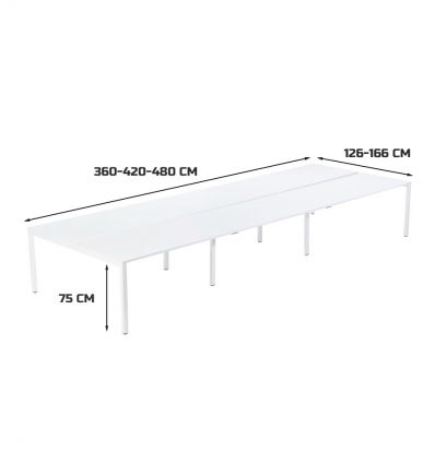 Bureau bench 6 personnes