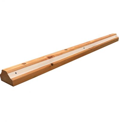 Butée de roue en bois pour parking avec bandes réfléchissantes