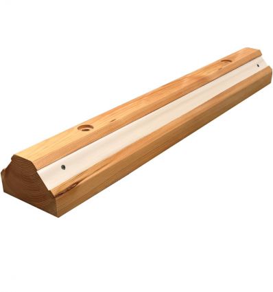 Butée de roue en bois pour parking avec bandes réfléchissantes
