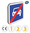 C108 - Panneau d'indication de fin de route à accès réglementé