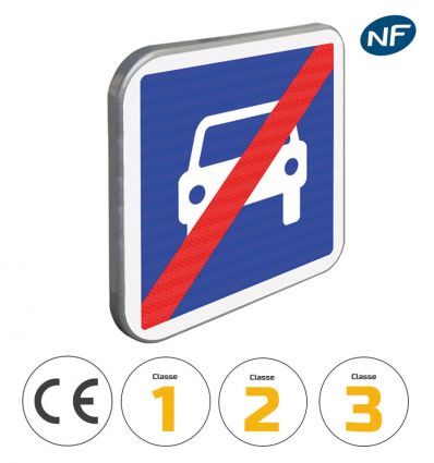 C108 - Panneau d'indication de fin de route à accès réglementé
