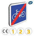 C114 - Panneau d'indication : fin de piste conseillée et réservée aux cycles