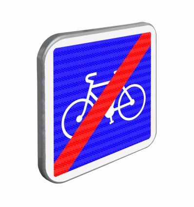 C114 - Panneau d'indication : fin de piste conseillée et réservée aux cycles
