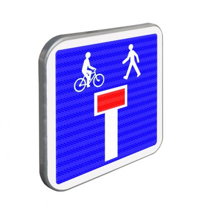 C13D - Panneau d'indication d'une impasse avec issue piétonne et cycliste