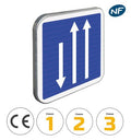 C29B - Panneau d'indication de créneau sur 3 voies