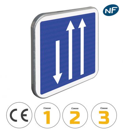 C29B - Panneau d'indication de créneau sur 3 voies