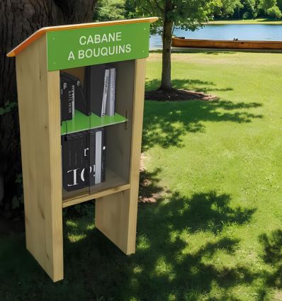 Cabane à livres en bois