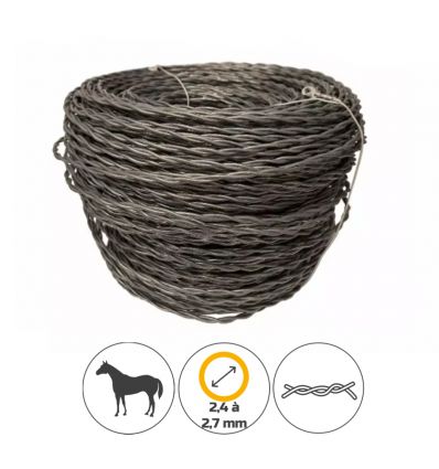 Cable Lisse Chevaux Double Fil Torsadé Galva