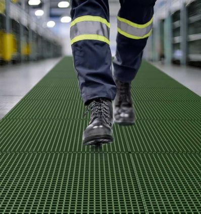 Caillebotis antidérapant en PRV pour passerelle