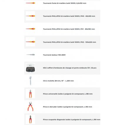 Caisse à outils électricien complète