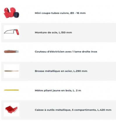 Caisse à outils plombier complète