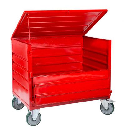 Caisse métallique avec demi porte ouverte