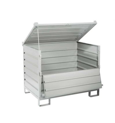 Caisse métallique avec demi porte ouverte