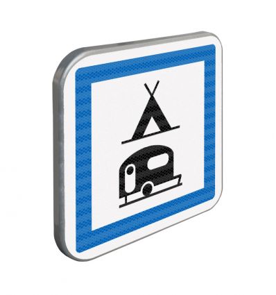 CE4c - Panneau terrain de camping pour tentes et caravanes