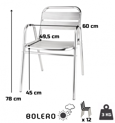 Chaise bistrot alu empilable