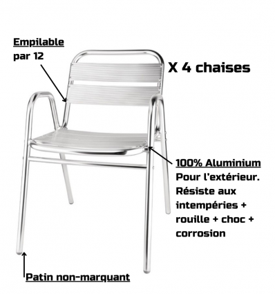 Chaise bistrot alu empilable