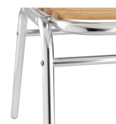 Chaise bistrot alu et frêne empilable extérieur