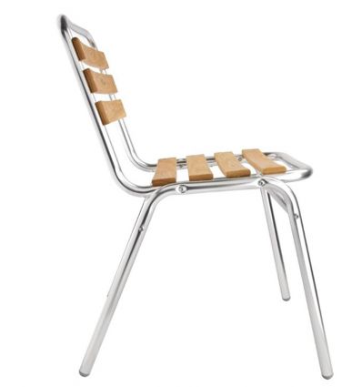 Chaise bistrot alu et frêne empilable extérieur
