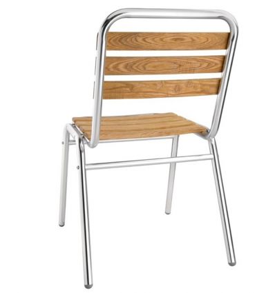 Chaise bistrot alu et frêne empilable extérieur