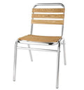 Chaise bistrot alu et frêne empilable extérieur